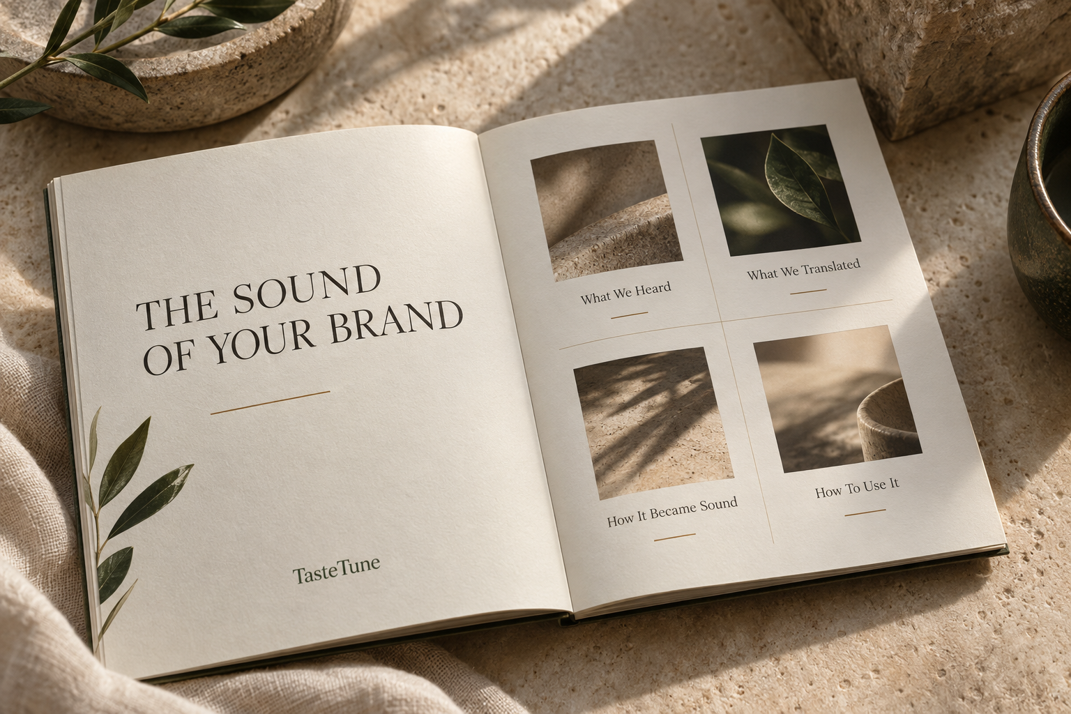 THE SOUND OF YOUR BRANDと題したSound Story冊子の見本