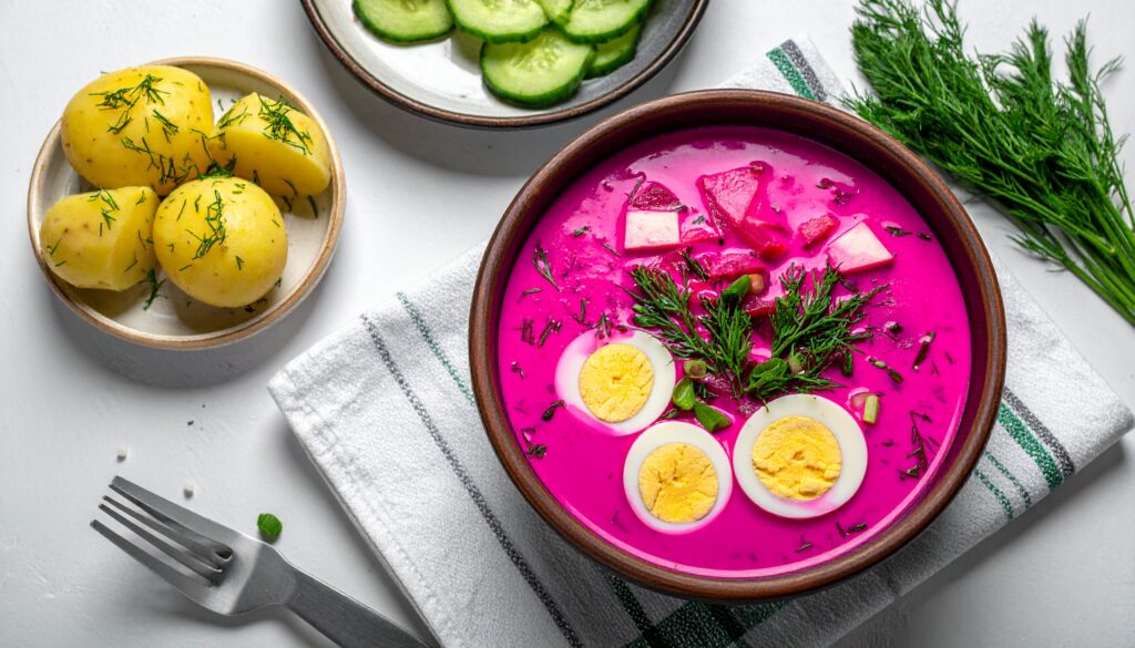 冷たいボルシチ(Cold Borscht / Šaltibarščiai / Chłodnik / Bortsch Froid)