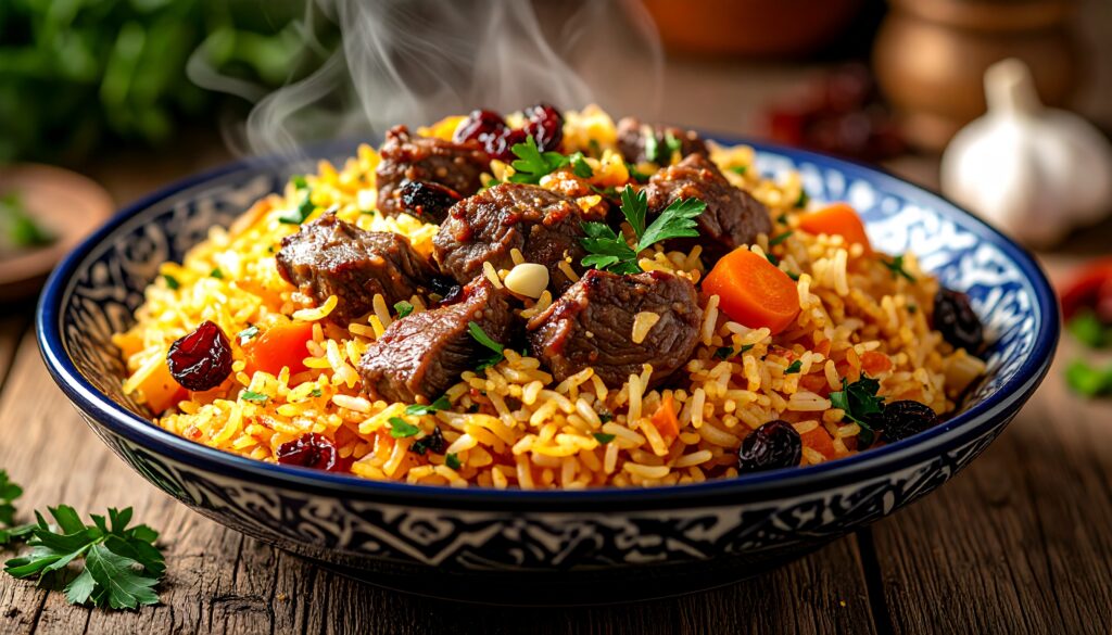 プロフ(Palov / Плов) は、中央アジアを代表する伝統的な炊き込みご飯料理です。