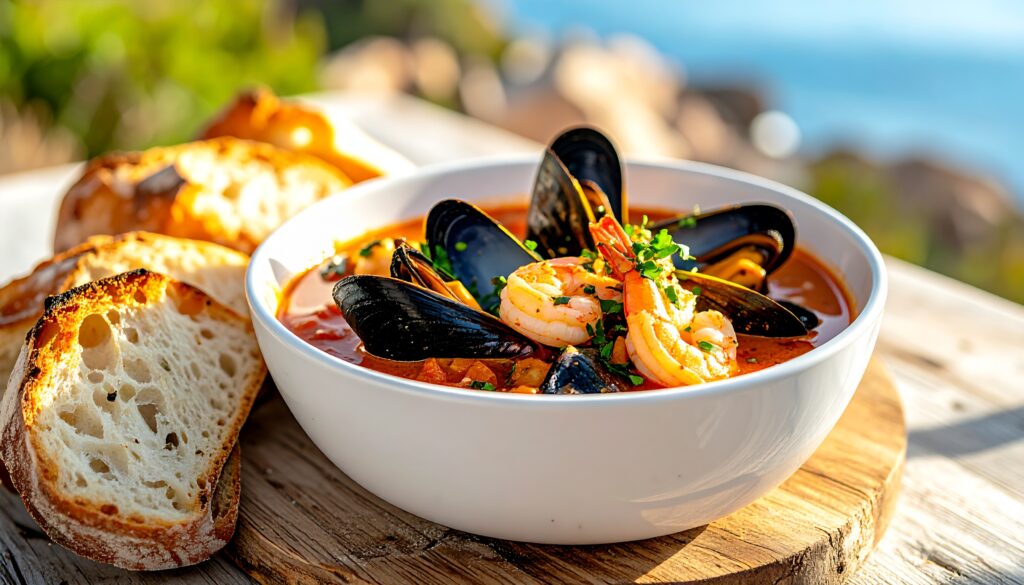 ブザラを食べるとき、現地ではほぼ必ずパンを添えるのが定番です。