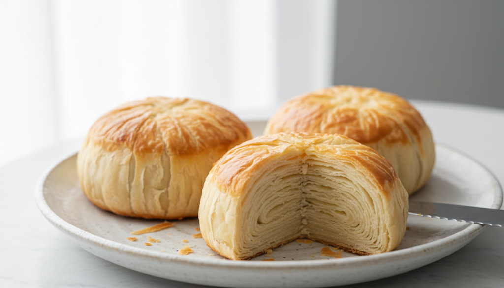 千層酥は名前の通り、非常に細かい層を持つスー菓子です。