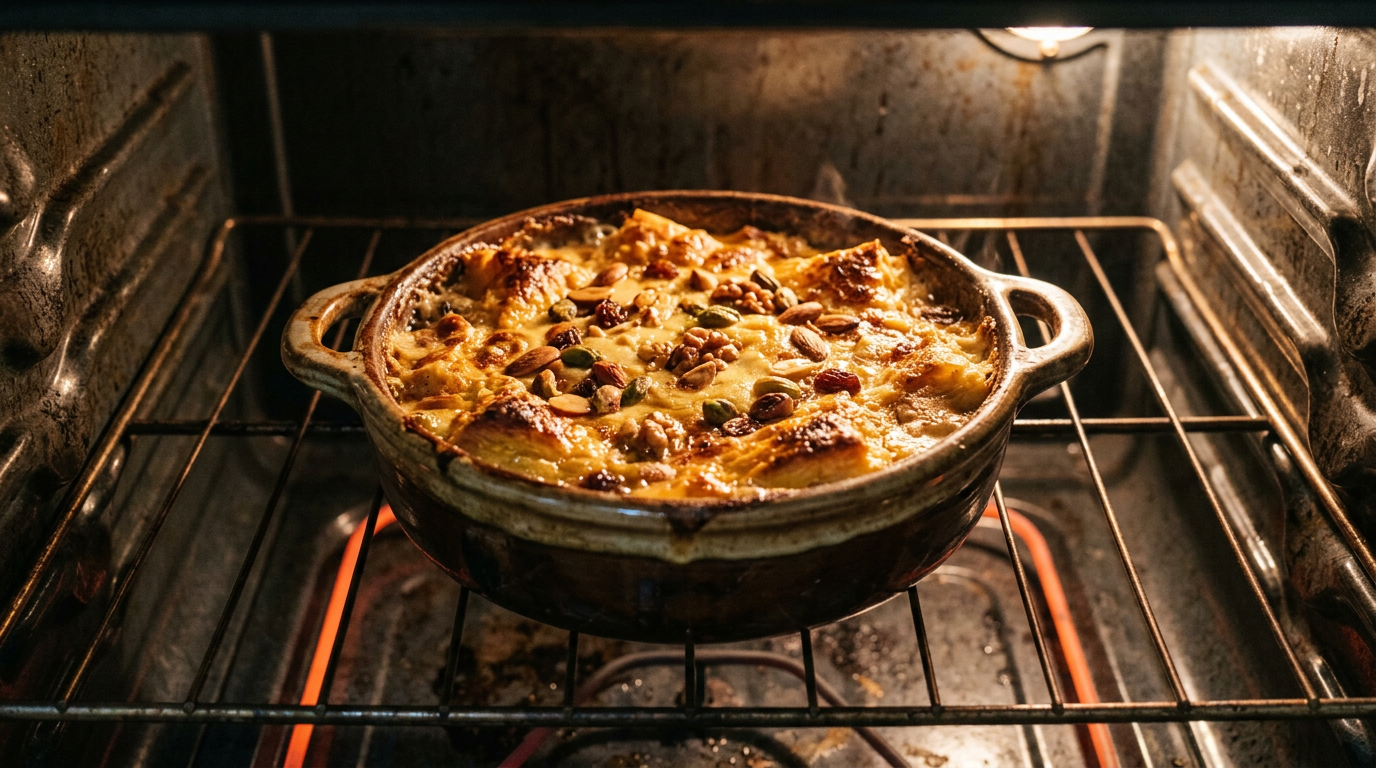 予熱したオーブンで焼き上げます。