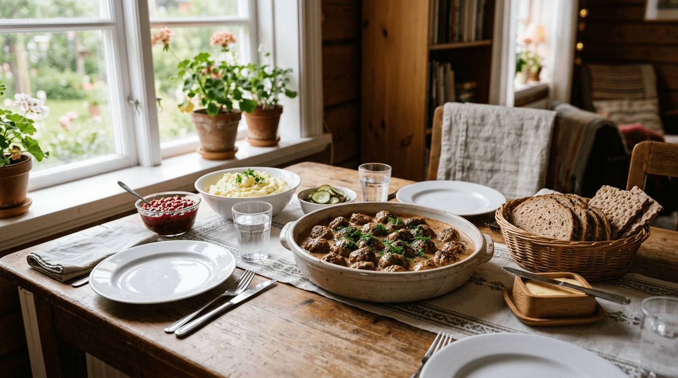 スウェーデンの食卓に並ぶショットブッラル